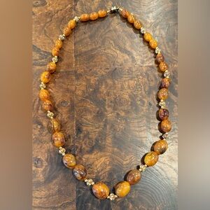 Vintage Amber Beaded Necklace